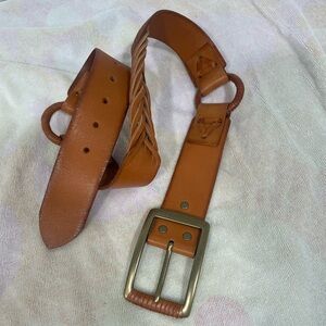 Linea Pelle Leather belt with brass buckle - Small